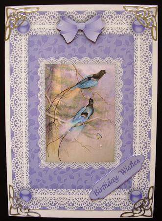 Birds of Paradise 'n Lace Pyramid Card Front by Maz Kfk