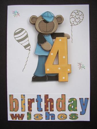 4th Birthday Decoupage Topper by Maz Kfk