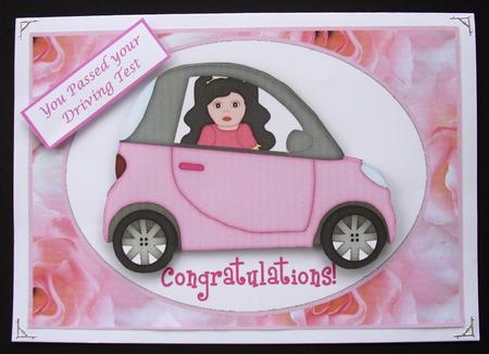 Congratulations Pink Car by Maz Kfk