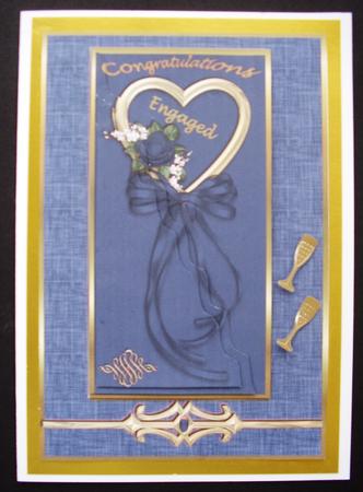 Royal Blue Engaged Heart with Ribbons by Maz Kfk