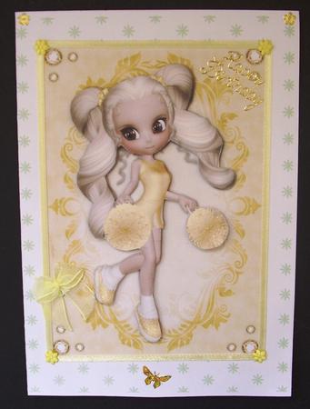 Cute Cheerleader A4 Topper/card by Maz Kfk