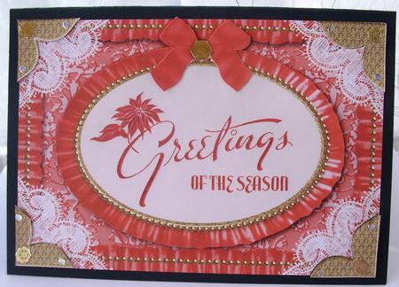 Greetings of the Season Ruffle N Lace Card Front by Maz Kfk