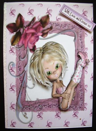 Cheeky Girl, in Flower Frame by Maz Kfk