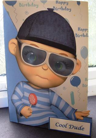 Cool Little Dude A4 Shaped Front Print and Fold Card by Maz Kfk