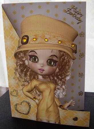 Emily A5 Shaped Front Print and Fold Card by Maz Kfk