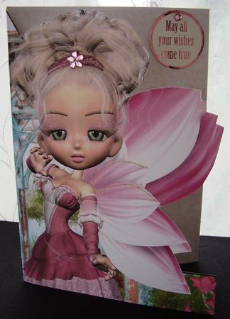 Cassie Fairy Shaped Front A5 Print and Fold Card by Maz Kfk