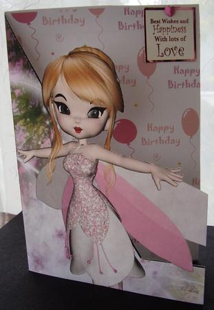 Lacey Fairy Shaped Front A5 Print and Fold Card by Maz Kfk