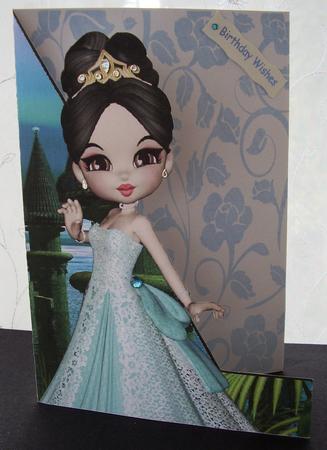 Princess Caelia in Ice Blue A5 Print and Fold Card by Maz Kfk