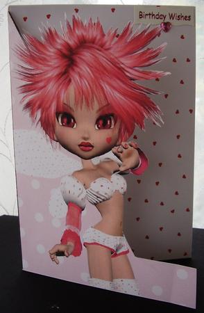 Cherry Pop Fairy A5 Print and Fold Shaped Front Card by Maz Kfk