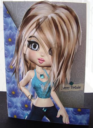 Brooke A5 Shaped Front Print and Fold Card by Maz Kfk