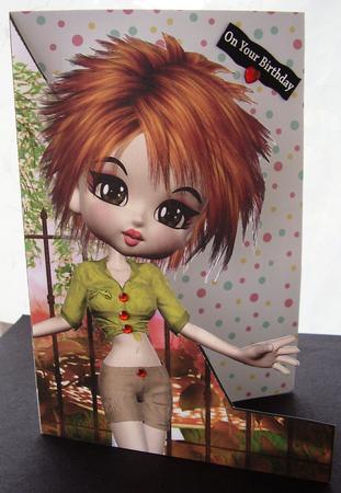 Hannah A5 Shaped Front Cut and Fold Card by Maz Kfk