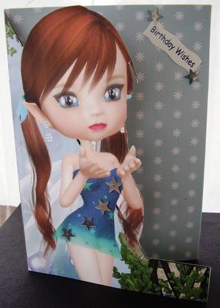 Starlight Fairy A5 Shaped Front Print and Fold Card by Maz Kfk