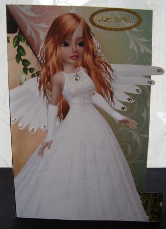Angel Delight Shaped Front Print and Fold Card in Auburn by Maz Kfk