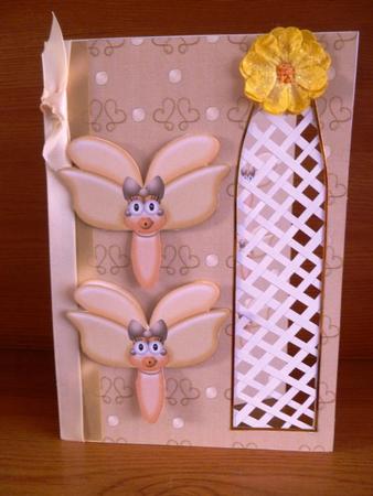 Wide Eyed Butterflies Side Trellis Card by Maz Kfk
