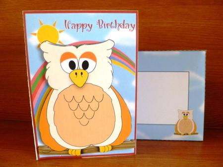 Internal Window Card - Rainbow Owl by Maz Kfk