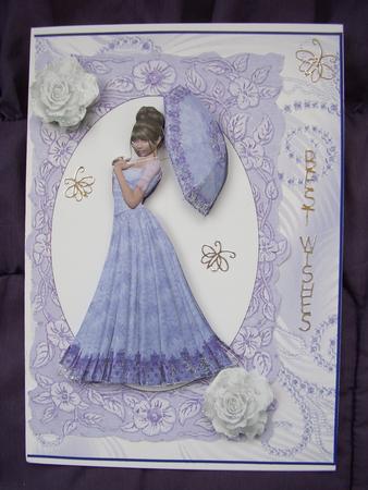 Lovely Lady in Lilac with Matching Lace Frame by Maz Kfk
