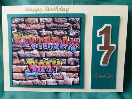 Graffiti Birthday Boy Wavy Corner Side Stacker by Maz Kfk