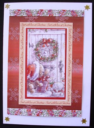 Red Metallic, Embossed Effect Snowflake Background Paper by Maz Kfk
