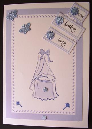 Pretty in Blue Baby Boy Greetings by Maz Kfk