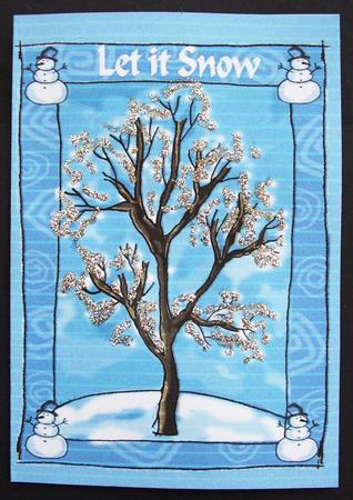 2 to a Sheet Tree and Snowmen Small Cards by Maz Kfk