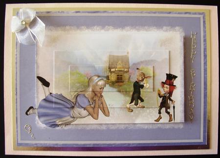 Alice in Wonderland Card Front with Pyramage by Maz Kfk