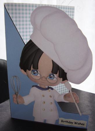 Ready Steady Cook A5 Shaped Front Print and Fold Card by Maz Kfk