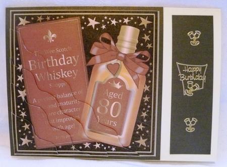 80th Birthday Whisky Wavy Corner Side Stacker Topper by Maz Kfk