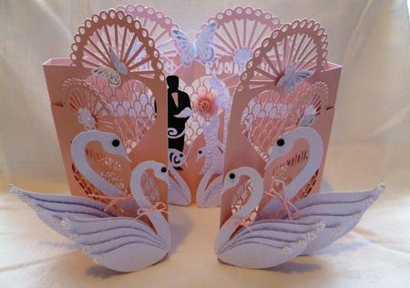 Cascading Swan Door Card by Maz Kfk