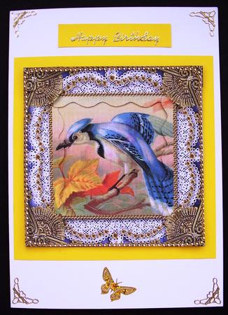 Kingfisher 2 Spiral Wavy Edge Stacker Card Front by Maz Kfk