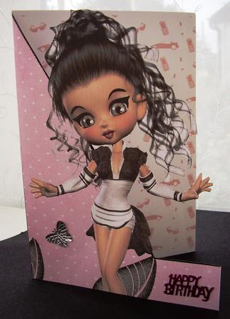 Tammy A5 Shaped Front Print and Fold Card by Maz Kfk