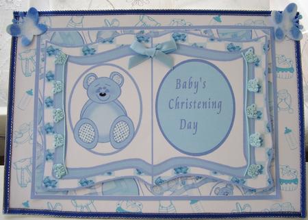Baby Boy Christening Book Quick Card by Maz Kfk