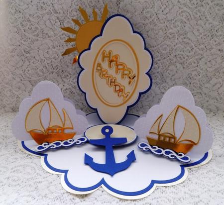 Sail Boat Easel Card - / / by Maz Kfk