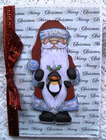 Santa Penguin Doodles Large Image by Maz Kfk