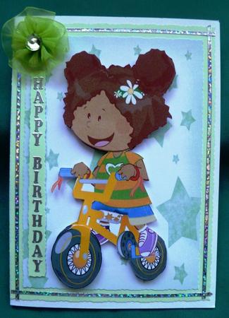 Bicycle Girl Mini Dude Decoupage Sheet by Maz Kfk