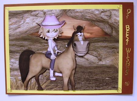 Ride Him Cowgirl A4 Card Front by Maz Kfk