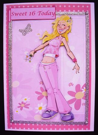 Pink Flower Girl A4. by Maz Kfk