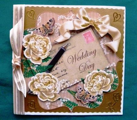 Cream Rose Wedding Day 6in Bracket Topper by Maz Kfk