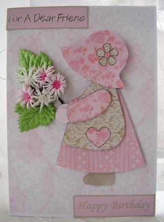 Sunbonnet Girl in Shabby Pink Decoupage Sheet by Maz Kfk