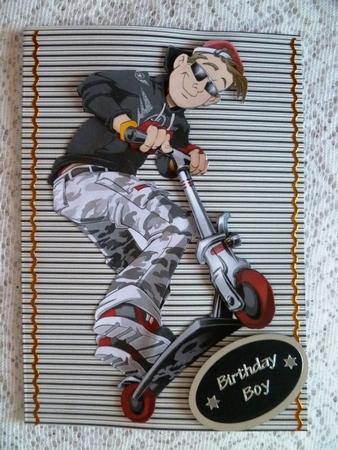 Urban Scooter Dude Decoupage Sheet by Maz Kfk