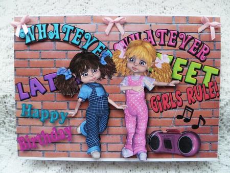Girls Rule , with Graffiti on Brick Wall A4 by Maz Kfk