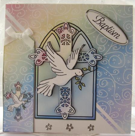 Christening/confirmation Quick Card with Decoupage by Maz Kfk