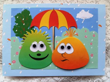 The Blobbles Shelter from the Rain by Maz Kfk