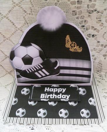Football Hat Easel Card Mini Kit - Black & White by Maz Kfk