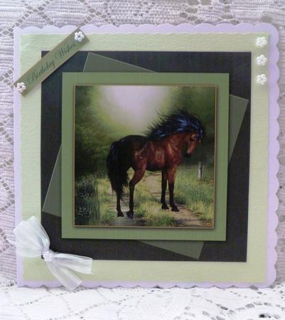 Beautiful Horse Card Topper 4 by Maz Kfk