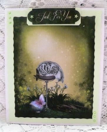'playing with a New Friend' Card Topper by Maz Kfk