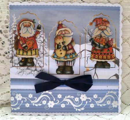 Santa Friends Card Front with Decoupage by Maz Kfk