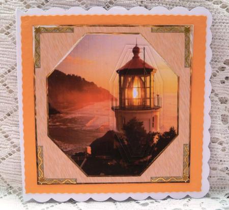 Lighthouse Beacon Card Front with Pyramid Layers by Maz Kfk