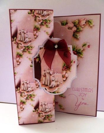 Christmas Joy No Hole Fold Back Card by Maz Kfk