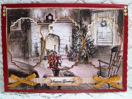 Christmas Past Card Front with Panels by Maz Kfk
