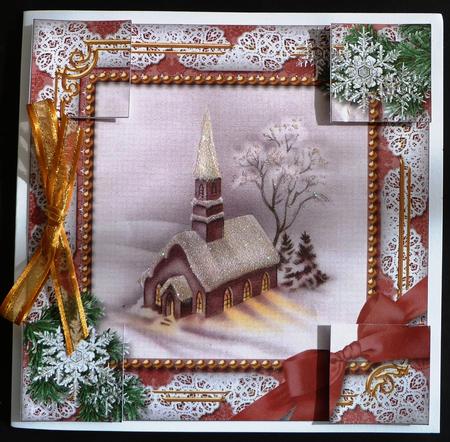 Church Lights Snow 8inch Picture Sheet by Maz Kfk